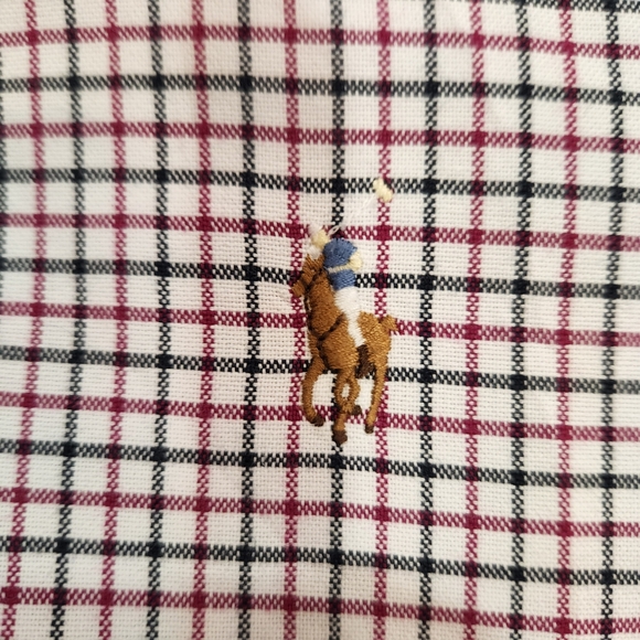 Ralph Lauren Shirt Mens XXL White Gingham Long Sleeve Flesh Pony Cotton NWOT - Picture 6 of 11